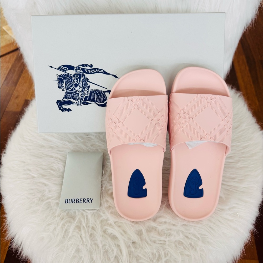 Burberry Pink Slide Sandals